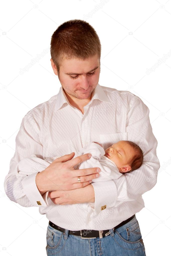 Pere Et Nouveau Ne Papa Berceau Bebe Image Libre De Droit Par Vitalinka C