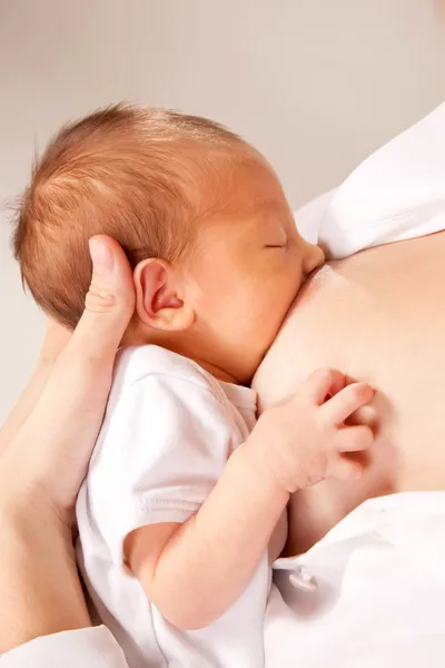 Baby breast feeding close up — Stock Photo, Image