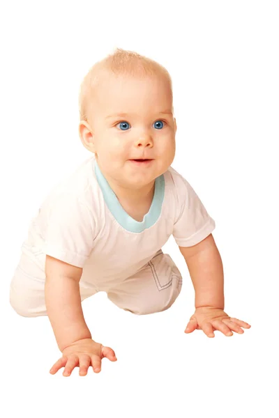 Gelukkig baby kruipen weg. — Stockfoto