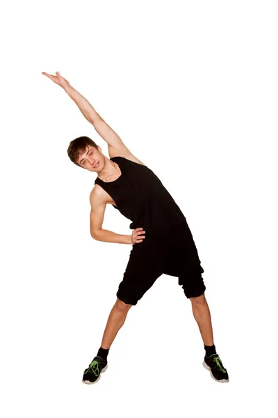 Adolescente chico jugando deportes, entrenamiento de fitness . — Foto de Stock