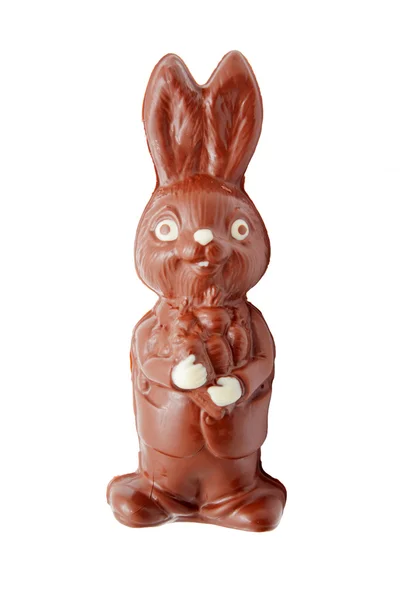 Chocolate Easter Bunny. Hecho a mano. Aislado sobre blanco — Foto de Stock