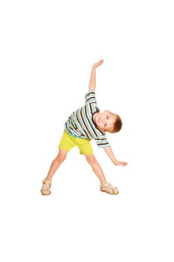 little boy dancing. Cheery party. clipart