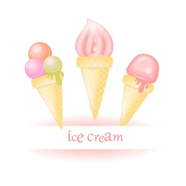 Cono de helado — Vector de stock