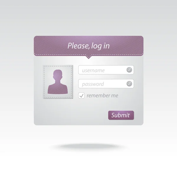 Login web elements Stock Illustration