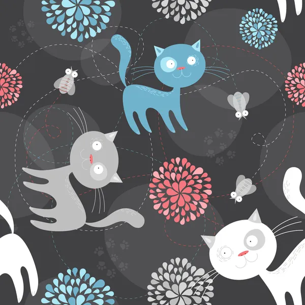 Vector cat pattern — Stock Vector