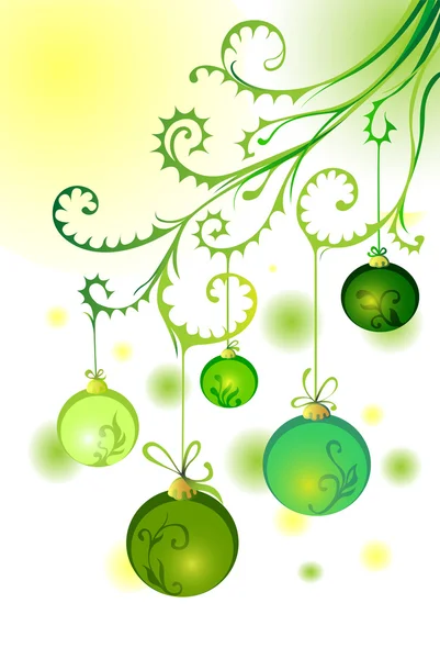 Zöld karácsonyi játékok Stock Illusztrációk