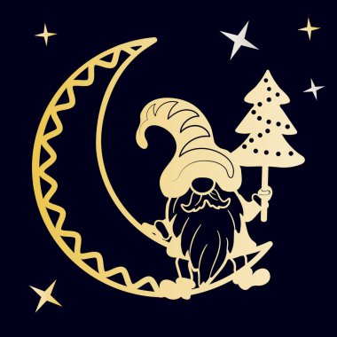 Ringa kemikli muhteşem bir cüce, Ay 'da bacakları sarkmış oturuyor. Süblimleşme ve kesme dosyası