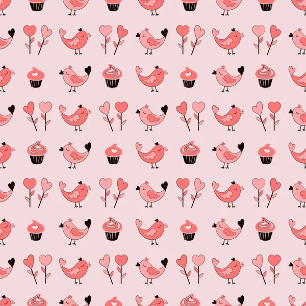 Patrón Sin Costuras Para Día San Valentín Colores Rosados Con — Foto de Stock