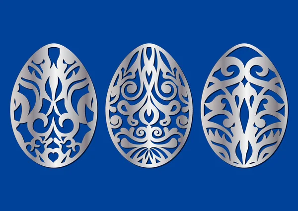 Gesneden Patroon Eieren Paasversiering Voor Eieren — Stockvector