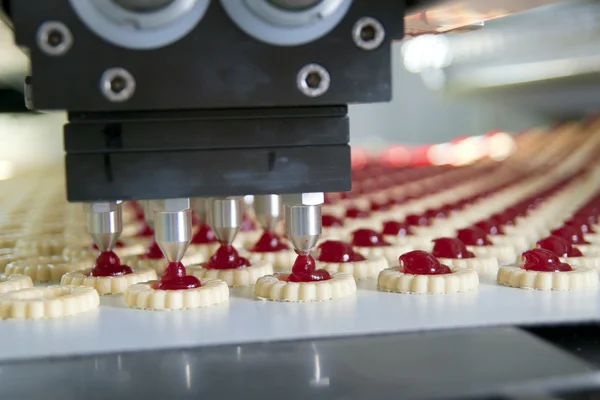 Biscoito de produção na fábrica — Fotografia de Stock