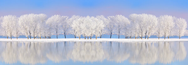 Danube river in winter time