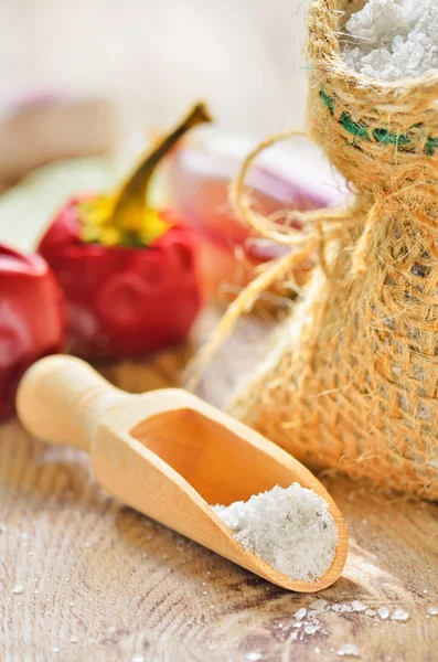 Sea salt and spices — Stock Photo, Image