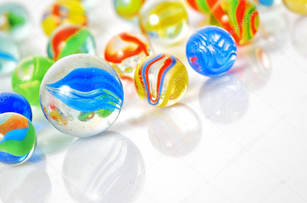 Colorful glass marbles