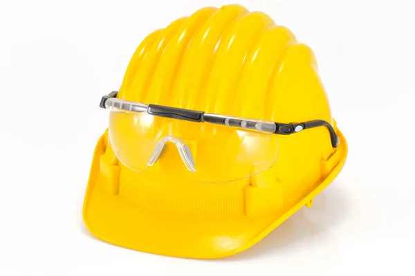 Safety helmet and glasses — Stock Photo, Image