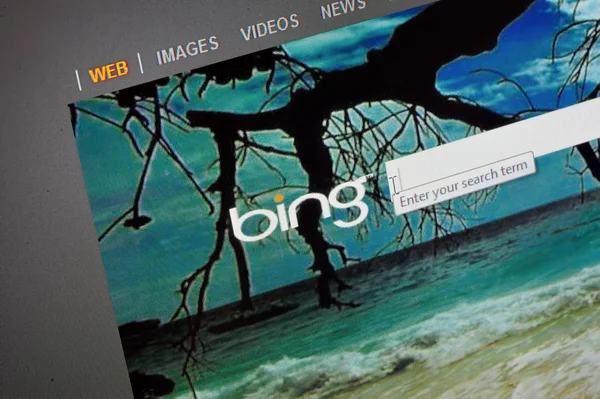 Bing homepage — Stock Photo, Image