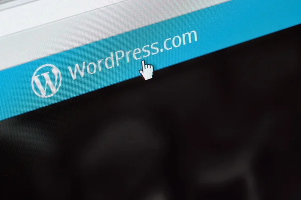 Wordpress.com página de inicio Imagen de archivo