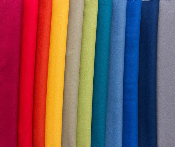 Fabrics of multi colors samples — Stock Photo, Image