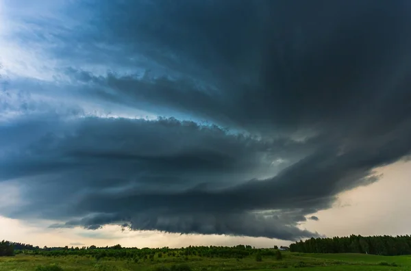 Nuages Orageux Avec Nuages Parois Supercellulaires Été Lituanie Changement Climatique — Photo