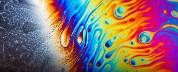 Abstrakte mehrfarbige psychedelische Hintergrund Nahaufnahme Seifenblase Hintergrund — Stockfoto