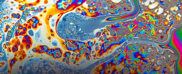 Abstrakte mehrfarbige psychedelische Hintergrund Nahaufnahme Seifenblase Hintergrund — Stockfoto