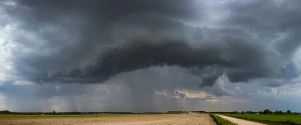 Storm Clouds Field Extreme Weather Dangerous Storm Europe Lithuania — Stock Photo, Image