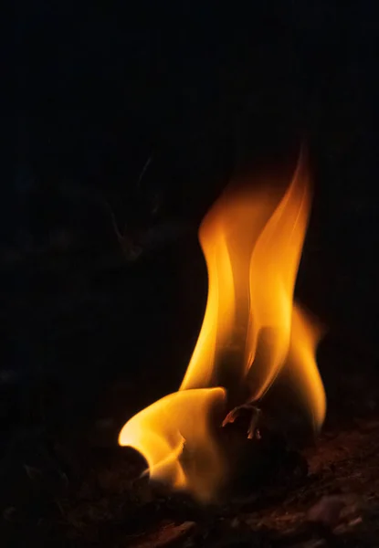 Feuerflammen Abstrakt Auf Schwarzem Hintergrund Fire Art Design — Stockfoto