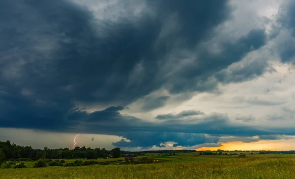 Gewitter Mit Blitzeinschlag Sturmkonzept — Stockfoto