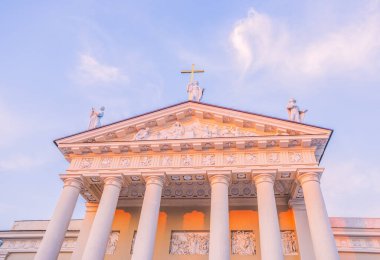 St. Stanislaus Katedrali ve St. Vladislav Katedrali 'nin Yakın Manzarası Vilnius, Litvanya' nın ünlü simgesi