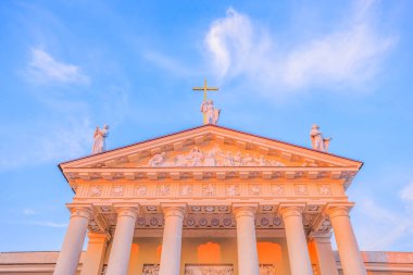 St. Stanislaus Katedrali ve St. Vladislav Katedrali 'nin Yakın Manzarası Vilnius, Litvanya' nın ünlü simgesi