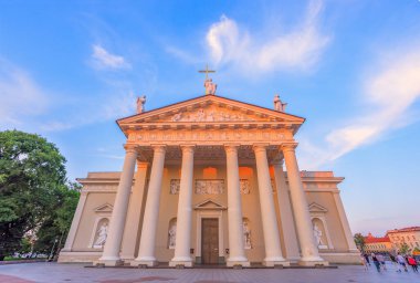 St. Stanislaus Katedrali ve St. Vladislav Katedrali 'nin Yakın Manzarası Vilnius, Litvanya' nın ünlü simgesi