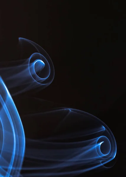 Smoke Forms Dynamic Abstract Design Image Blue Color — Stockfoto