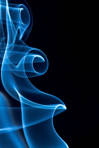 Formas Fumaça Imagem Design Abstrato Dinâmico Cor Azul — Fotografia de Stock