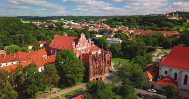 Vilnius Lithuania Roman Catholic Church Anne Church Francis Bernard Old — Stockvideo