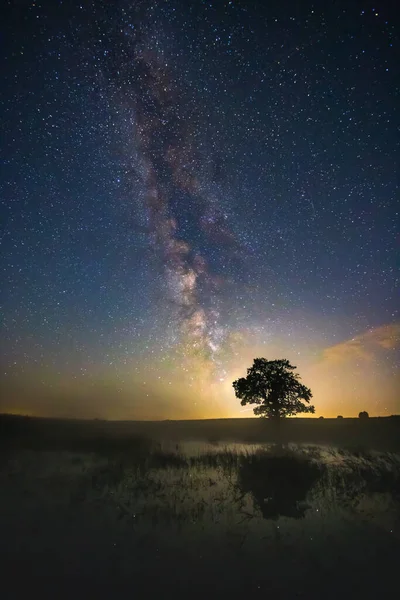 Milky way in the night sky, deep starry sky with Milky way over head, Lithuania
