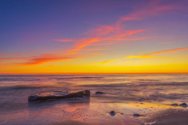 Dutch man cap landscape in Lithuania. Beautiful seaside landscape, sunset landscape. Summer sea landscape