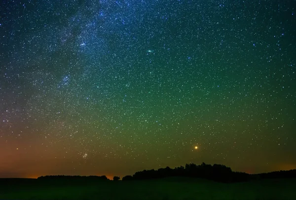 Dark Night Landscape Stars Simple Background Stars — Stock Photo, Image