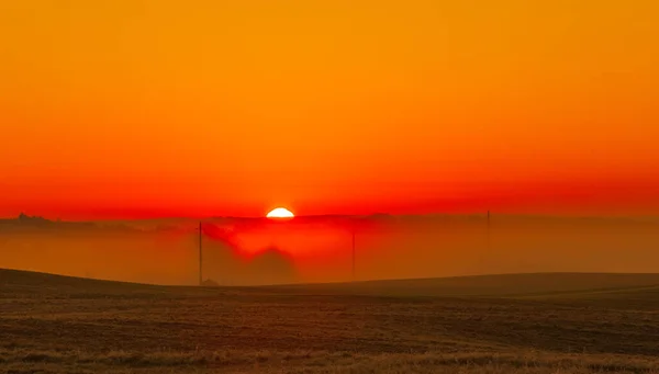 Восход Солнца Жара Погода Глобальное Потепление Концепция Изменения Климата — стоковое фото