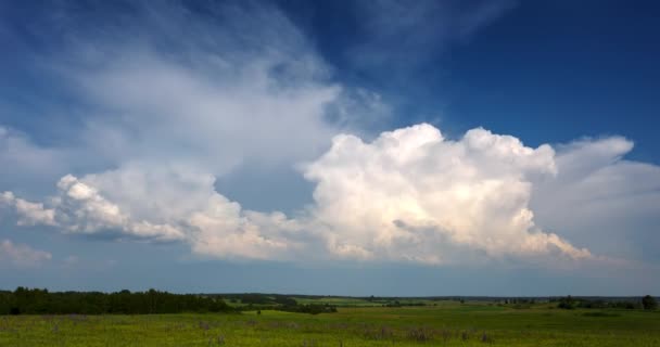 Nubi Tempesta Cumulus Bianco Che Formano Nel Cielo Timelapse Con — Video Stock