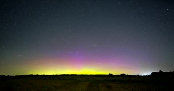 Timelapse Aurora Borealis Dancing Lake Night — Stok video