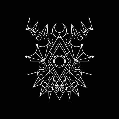 Ürün, giyim ve diğer ürünler için Geometri Kara Ay