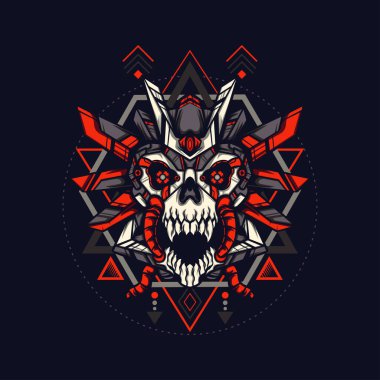 Robot Kafatası Geometri ile ticaret, giyim ve diğer şeyler için süsleme