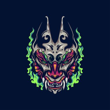 Kara Kitsune İllüstrasyonu Merchandise, Apparel ya da diğerleri için