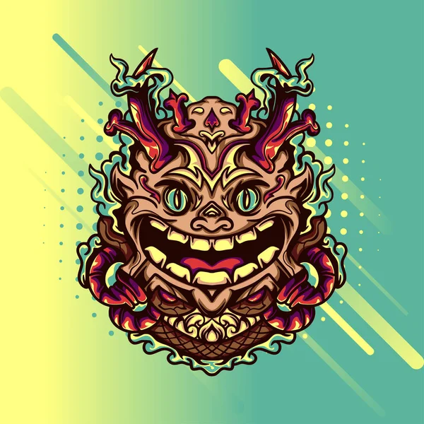 Lächelnde Monster Illustration Für Waren Bekleidung Oder Andere Waren — Stockvektor
