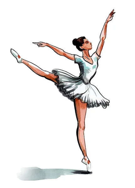 Bailarina Dançarina Desenho Tinta Aquarela — Fotografia de Stock