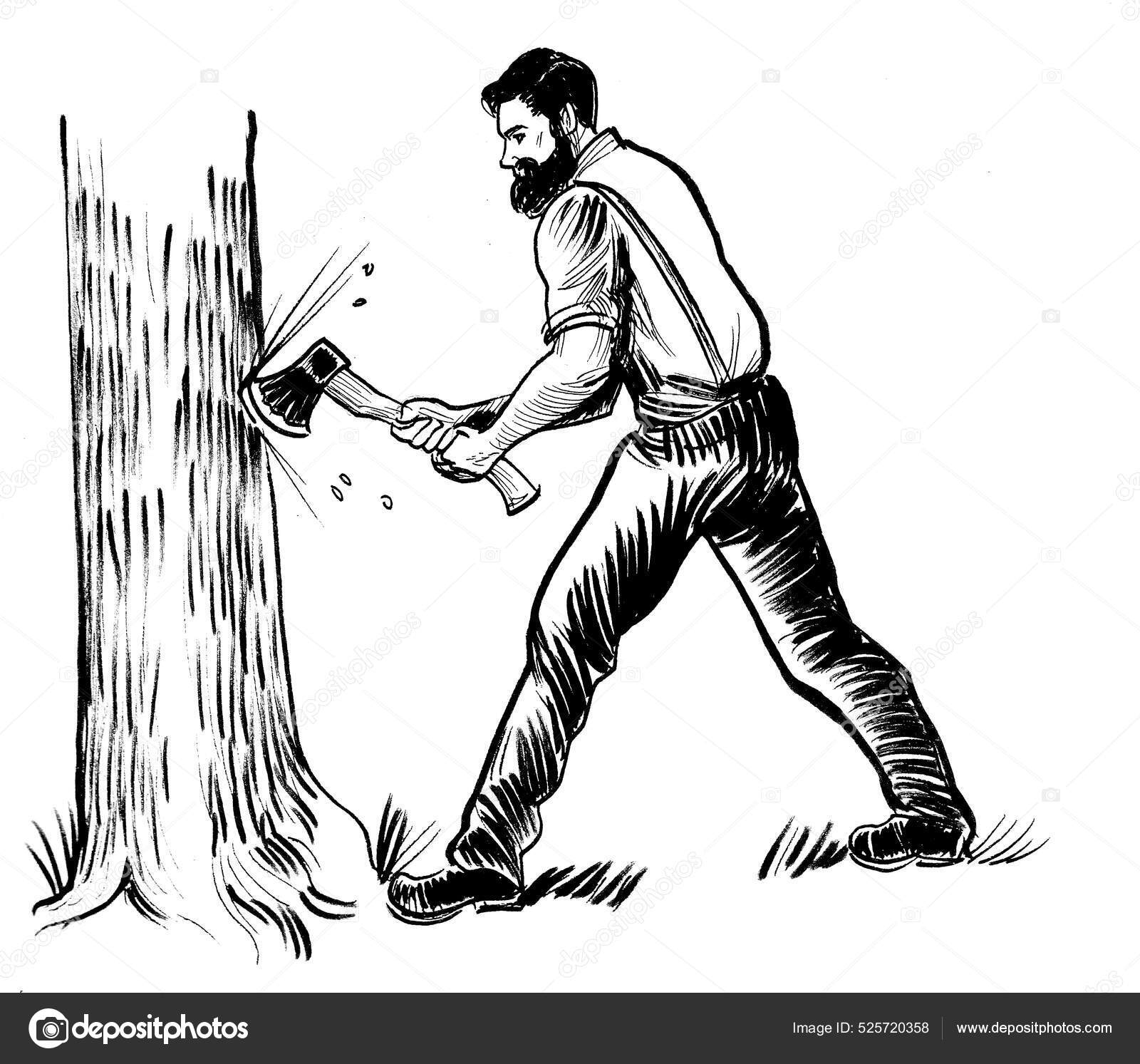 10+ Drawing Of The People Cutting Down Trees Stock Illustrations,  Royalty-Free Vector Graphics & Clip Art - iStock