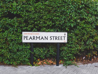 London, UK-29.09.21: Pearman Street name sign, London Borough of Lambeth, London, UK