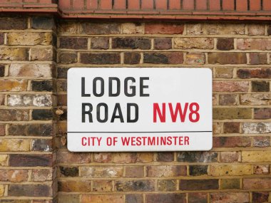 London, UK-22.12.21: Lodge Dtreet name sign, City of Westminster, London, UK