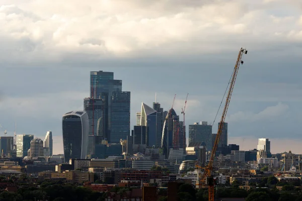 Scenic view of the City of London as seen from the South. Tower Bridge on the right. The City is the primary central business district of London and the world