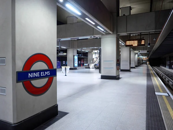 London Interior New Nine Elms Tube Station New Branch Northern Obrazek Stockowy