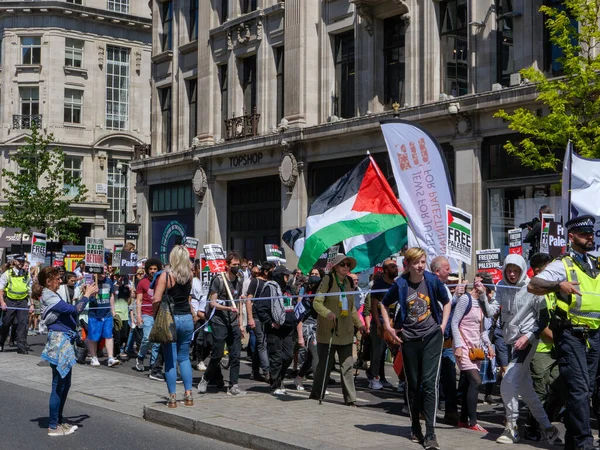 London Demonstration Regent Street London Solidarity Support Independence Palestine Occupied Royalty Free Stock Obrázky